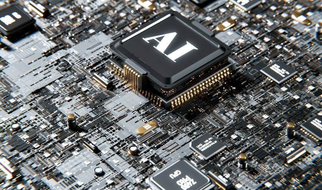 um chip de computador com a letra a em cima dele